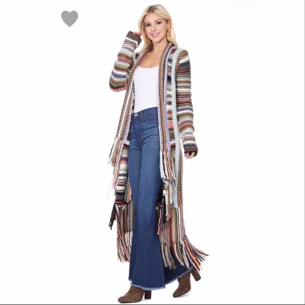 Laurel Multi Colored Long Cardigan - Picture 3 of 5